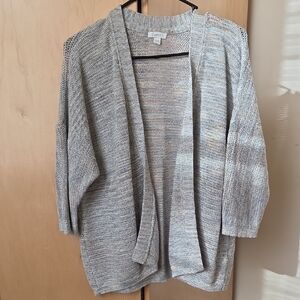 Light Gray Open-Front Cardigan
